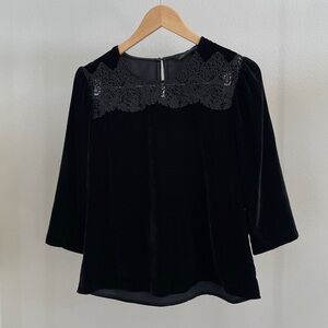 Black Zara velvet blouse